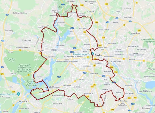 Berliner Mauerweg Karte