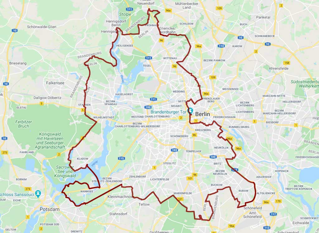 Berliner Mauerweg Karte | Deutschland mal anders