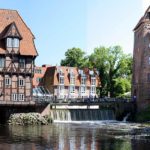 Lüneburger Hafen Abstmühle und Lüner Mühle mit der Brausebrücke