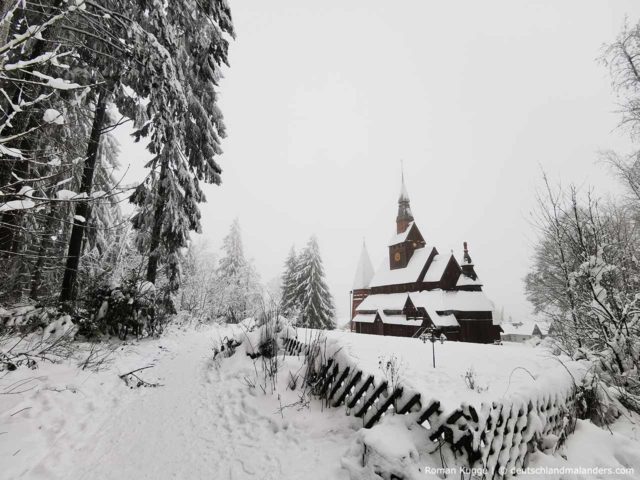 Stabkirche Hahnenklee Winter Schnee