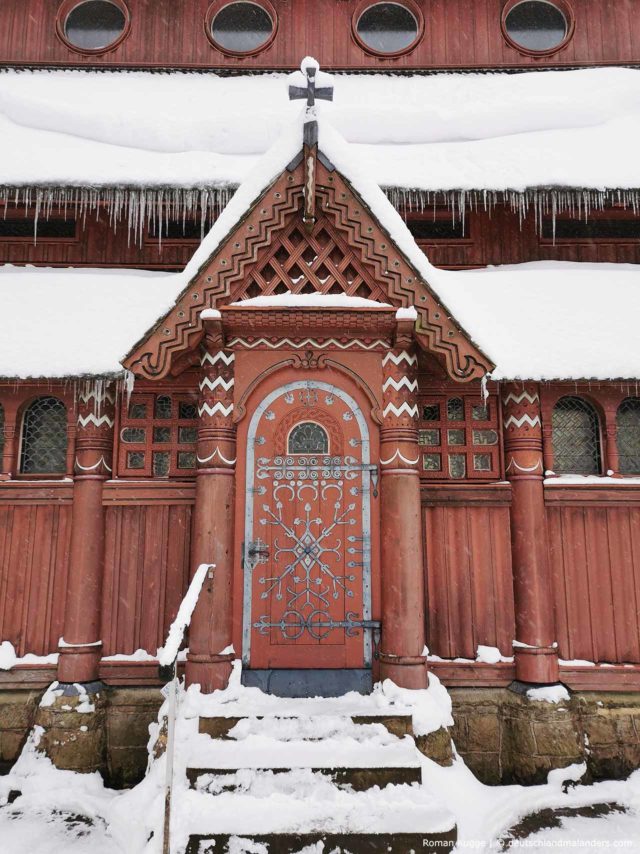 Stabkirche Hahnenklee Winter Schnee