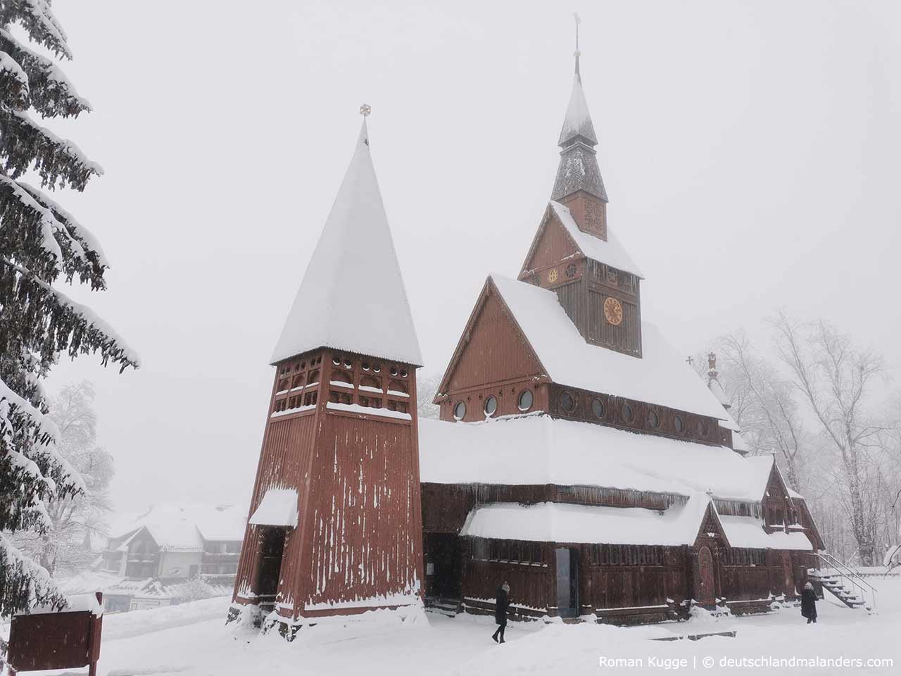 Stabkirche Hahnenklee Winter Schnee
